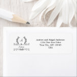 Étiquette Monogram Family Name Script Leaves Return Address<br><div class="desc">A personalized and monogrammed Family Last Name return address label. Personalized with your monogram initial,  last name and your address. Perfect for return address labels for all your mailings.</div>