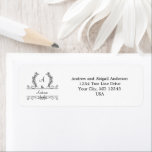 Étiquette Monogram Family Name Script Leaves Return Address<br><div class="desc">A personalized and monogrammed Family Last Name return address label. Personalized with your monogram initial,  last name and your address. Perfect for return address labels for all your mailings.</div>