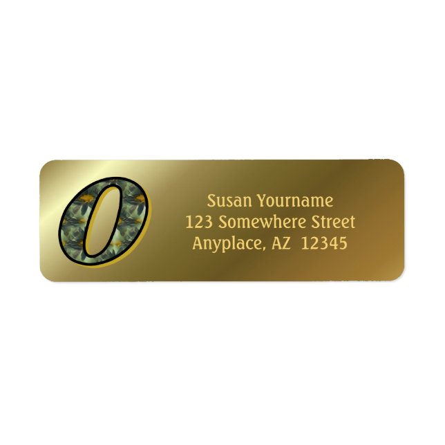 Étiquette Monogram Initial O Daisies Art Return Address  (Devant)