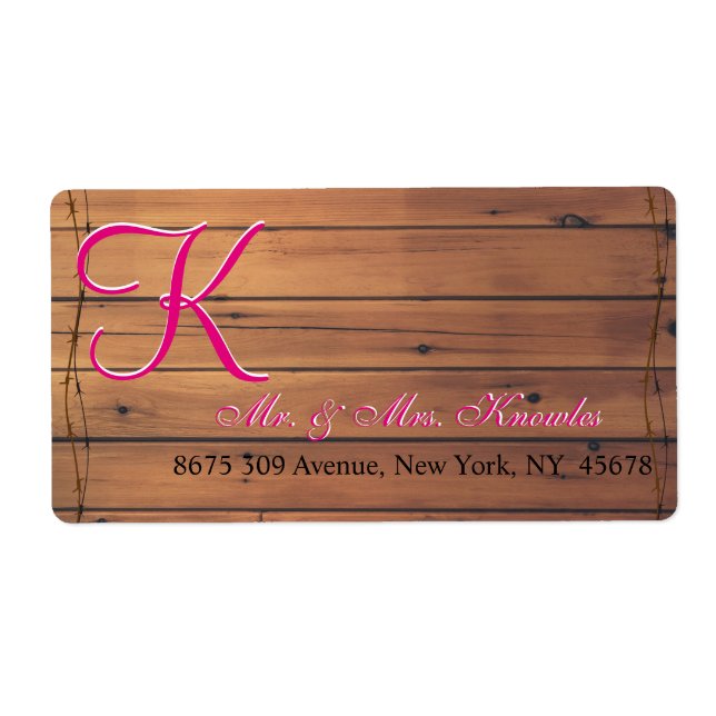 Étiquette Monogramme 3d Barbeau Wall (Devant)