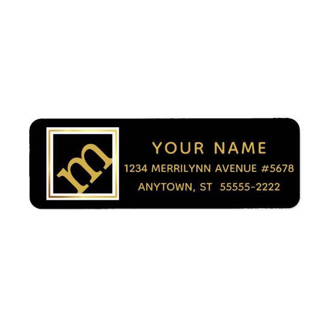 Étiquette Monogramme à la ligne en COULEUR ÉDITABLE (Devant)