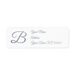 Étiquette Monogramme B élégant pailleté argent Personnalisé