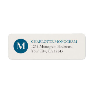 Étiquette Monogramme bleu et crème