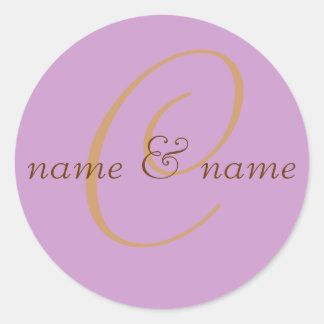 étiquette monogramme "C" - personnalisez les noms