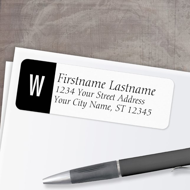 Étiquette Monogramme classique / Adresse de retour initiale (Custom Return Address Labels - Low Minimum)
