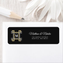 Monogramme Clé Grecque Royale Or Noir Luxe