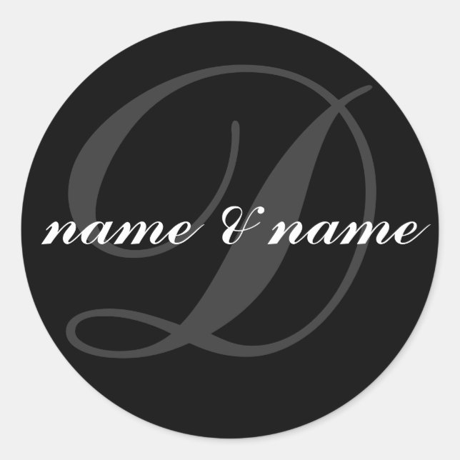 étiquette monogramme "D" (Devant)