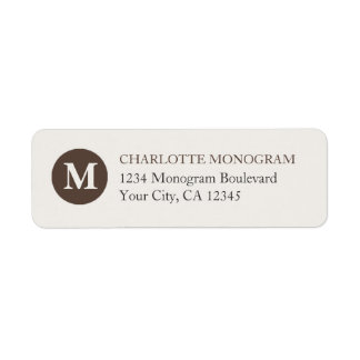 Étiquette Monogramme de chocolat et de crème