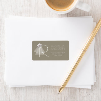 Étiquette Monogramme de la mariée Daisy Voile Adresse de la
