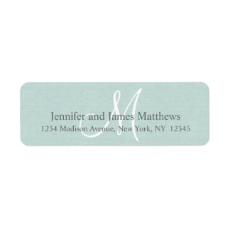 Étiquette Monogramme de lin rustique pour Mariages