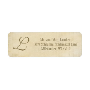 Étiquette Monogramme de parchemin personnalisable