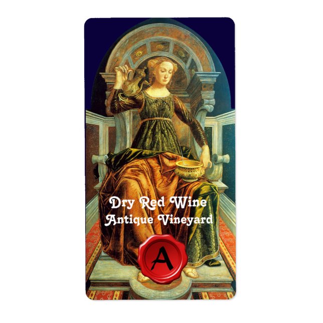 ÉTIQUETTE MONOGRAMME DE SCEAU DE CIRE ROUGE /TAROTES ANCIENN (Devant)