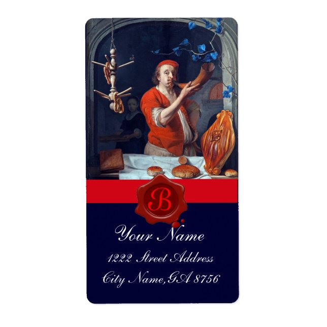 ÉTIQUETTE MONOGRAMME DE SCELLÉ DE PAIN DE BAIGNOIRE ANTIQUE (Devant)