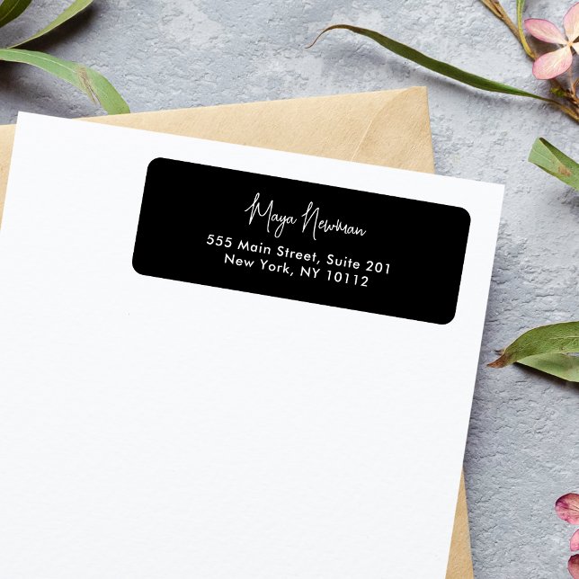 ÉTIQUETTE MONOGRAMME DE SIGNATURE SIMPLE EN NOIR MINIMAL (Créateur téléchargé)