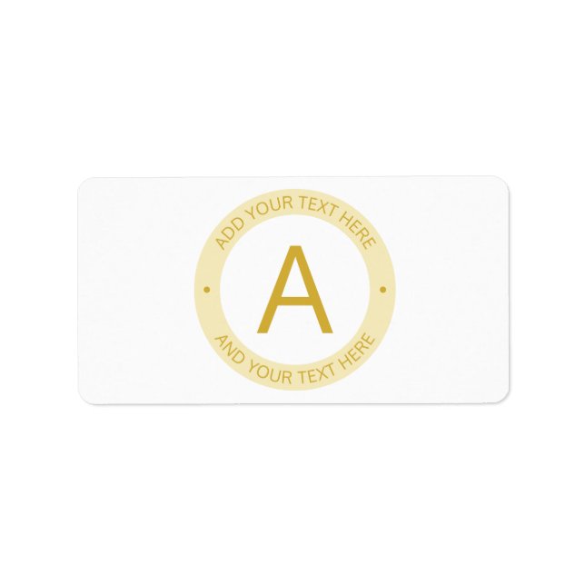 Étiquette Monogramme de style logo moderne | Or et blanc (Devant)