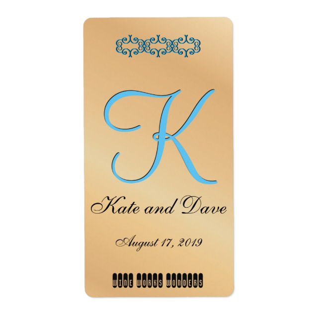 Étiquette Monogramme d'érable Brown (Devant)