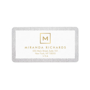 Étiquette Monogramme du logo de la boîte avec l'impression é