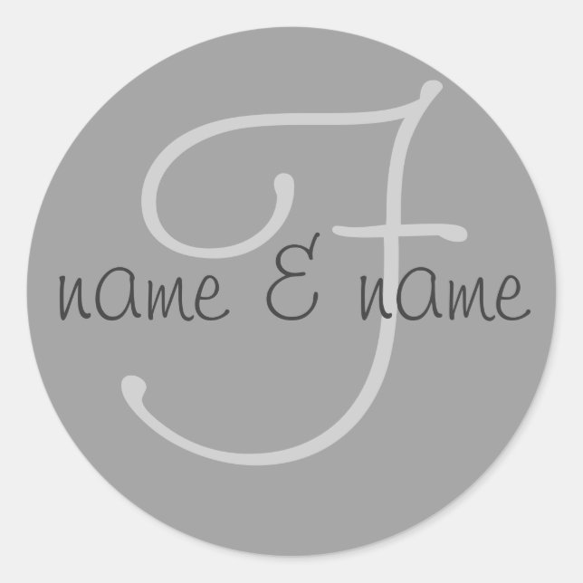 étiquette monogramme "F" - personnalisez les préno (Devant)