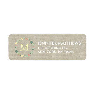 ÉTIQUETTE MONOGRAMME FLORAL