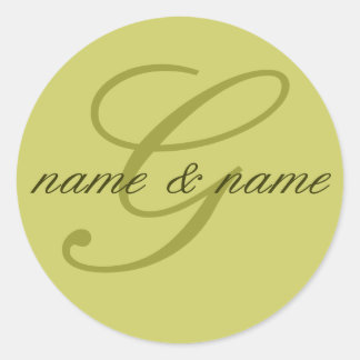 étiquette monogramme "G" - personnalisez les noms