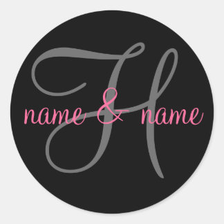 étiquette monogramme "H" - personnalisez les noms