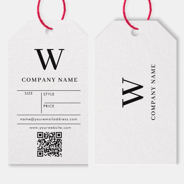 Étiquette Monogramme Hang Étiquette Prix Vêtements (Monogram Hang Tag Price Clothing Swing Tags)