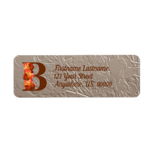Étiquette Monogramme initiale B à l'orange rose Adresse de r