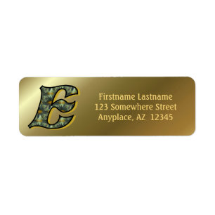 Étiquette Monogramme initiale E Marguerites Art Adresse de r
