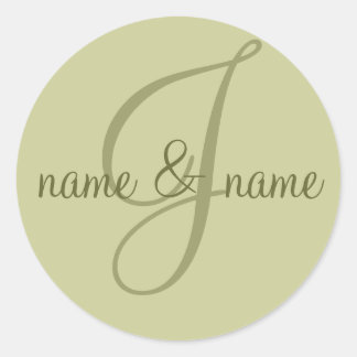 étiquette monogramme "J" - personnalisez le nom