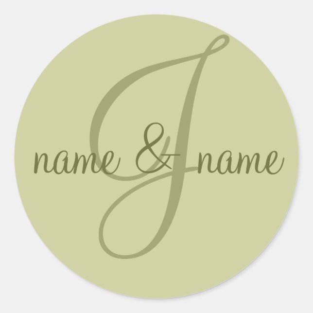 étiquette monogramme "J" - personnalisez le nom (Devant)