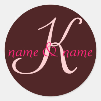 étiquette monogramme "K" - personnalisez les préno
