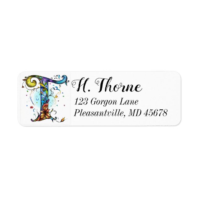 Étiquette Monogramme lunaire T (Devant)
