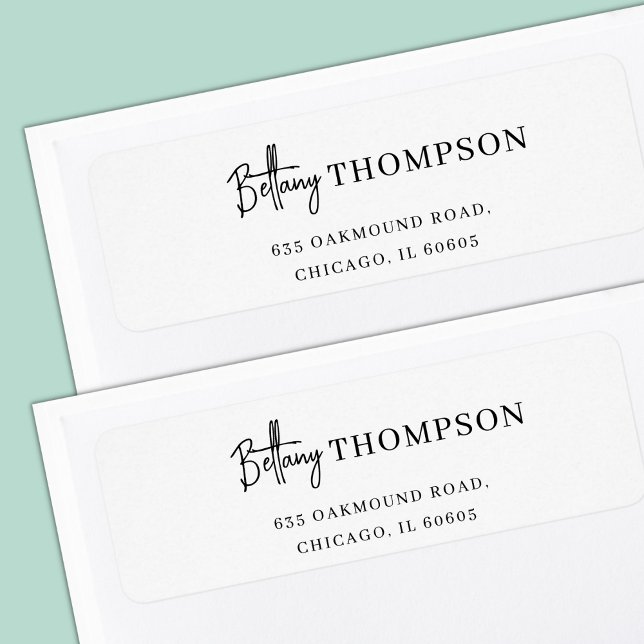 Étiquette Monogramme moderne élégant Script & Typographie (Créateur téléchargé)