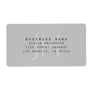 Étiquette Monogramme moderne en relief de l'adresse professi