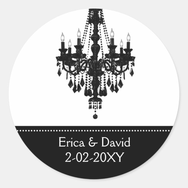 étiquette Monogramme noir et blanc (Devant)