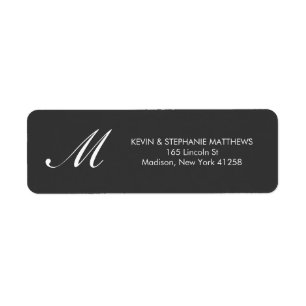 Étiquette Monogramme noir et blanc