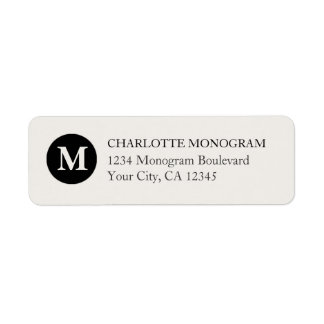 Étiquette Monogramme noir et crème