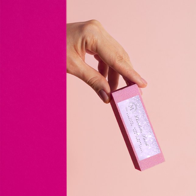 Étiquette Monogramme Parties scintillant argentée Lavande RS (Glamour in Every Glance)