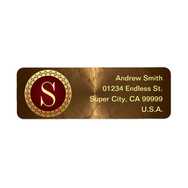 Étiquette Monogramme personnalisé (Devant)