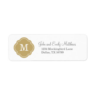 Étiquette Monogramme personnalisé Gold