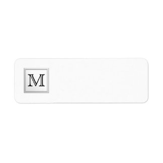 Étiquette Monogramme personnalisé imprimé. Noir et Blanc.