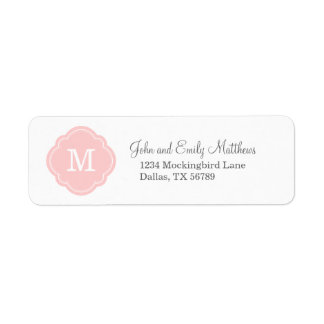 Étiquette Monogramme personnalisé rose clair