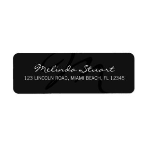 Étiquette Monogramme professionnel moderne gris foncé