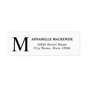 Étiquette Monogramme propre élégant moderne classique simple
