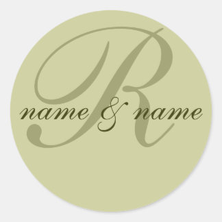 étiquette monogramme "R", personnalisez les prénom