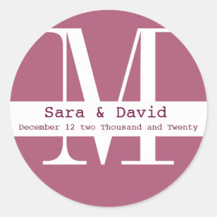 Étiquette Monogramme rose