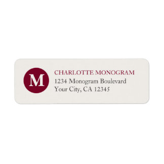 Étiquette Monogramme rouge et crème