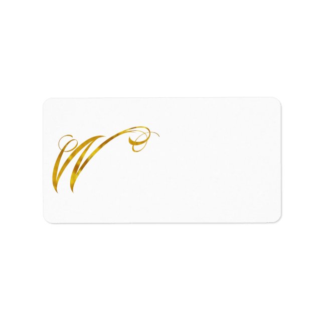 Étiquette Monogramme sur mesure W Faux Gold Foil Monogrammes (Devant)
