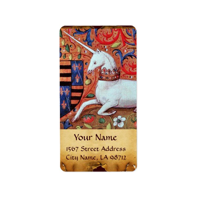 Étiquette MONogramme UNICORN PARCHEMENT BROWN (Devant)