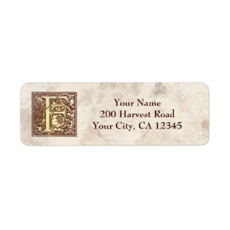 Étiquette Monogramme vintage F